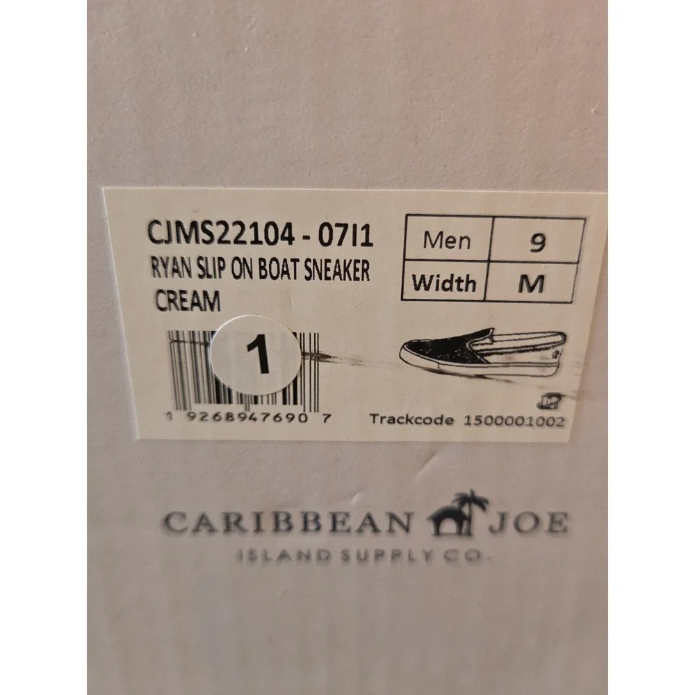 Caribbean Joe Men's Ryan Slip On Boat Sneaker Loafers Ivory Mesh Size 9 NEW!